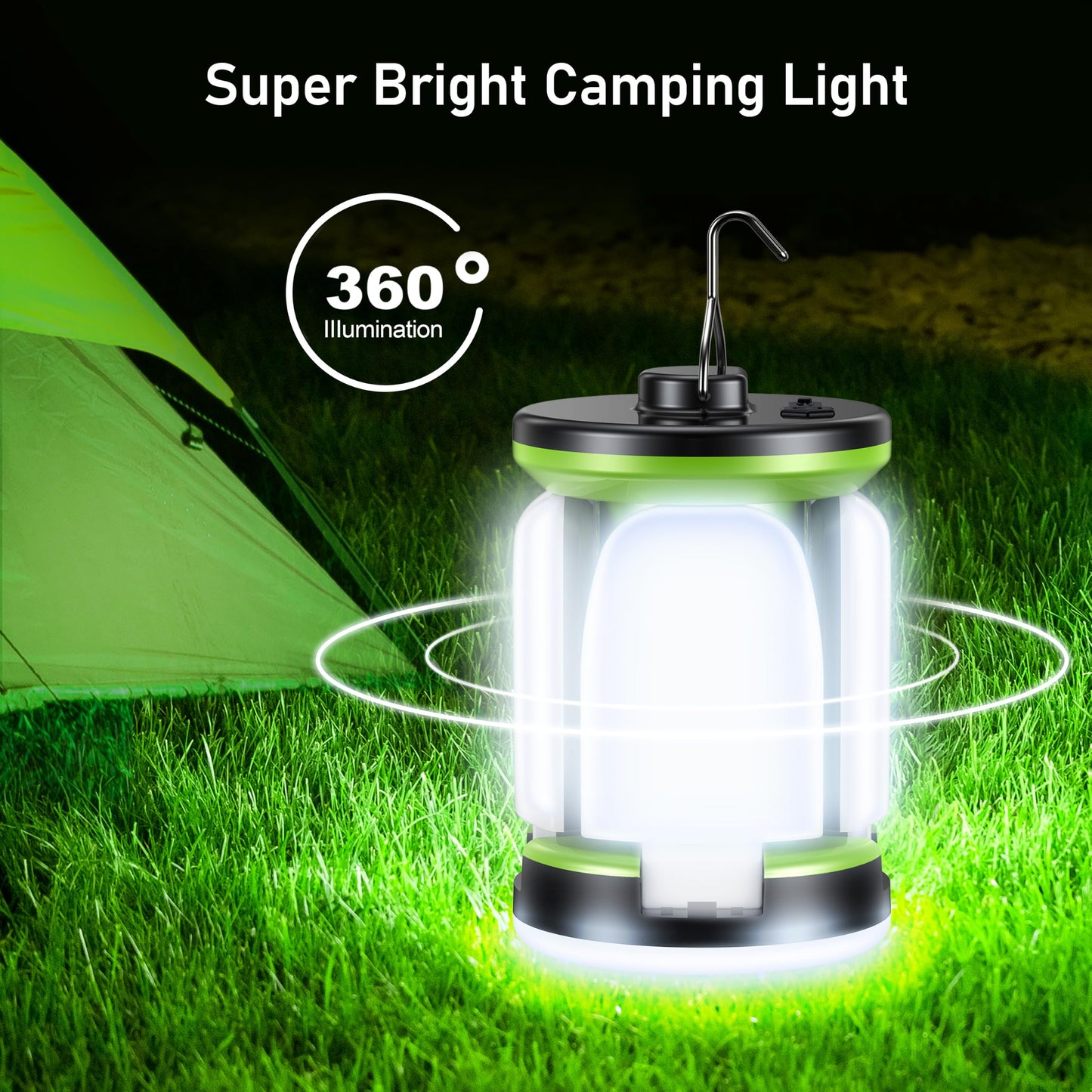 Blukar Camping Lantern Rechargeable, Camping Lights Lamp-7 Light Modes,60 LED Ultra Bright LED Tent Light,Long Battery Life for Outdoor for Camping, Emergency, Fishing, Hiking etc (White Light)