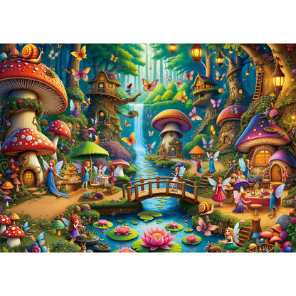 Rocorose 500 Piece Puzzles for Adults, Mushroom House Jigsaw Puzzle Challenging Fairy Mushroom Village Puzzle Holiday Party Educational Game Birthday Festival Gift 🍁 All In One Marketplace Canada