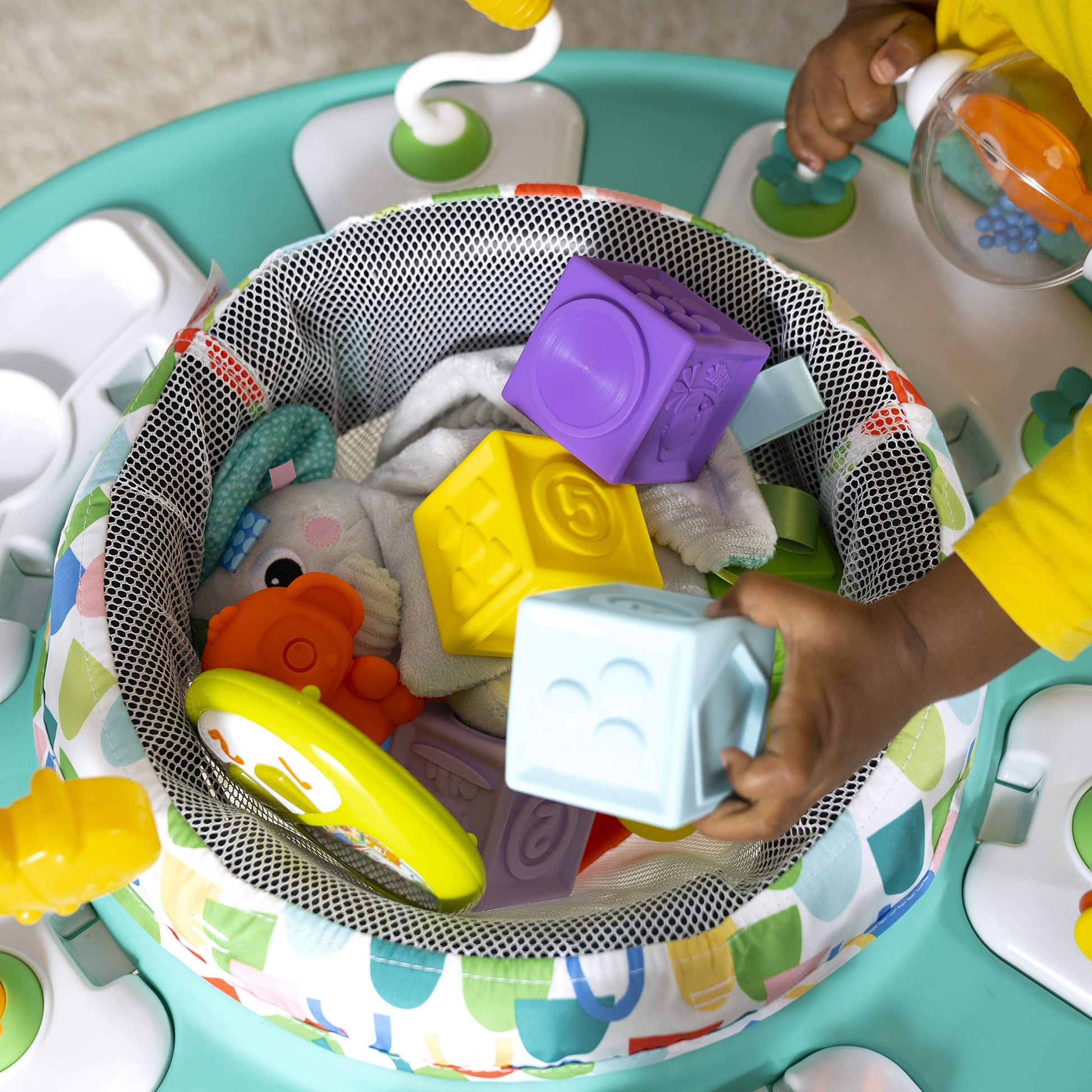 Bright Starts Bounce Bounce Baby 2-in-1 Activity Center Jumper & Table - Playful Pond (Green), 6 Months+ Bright Starts