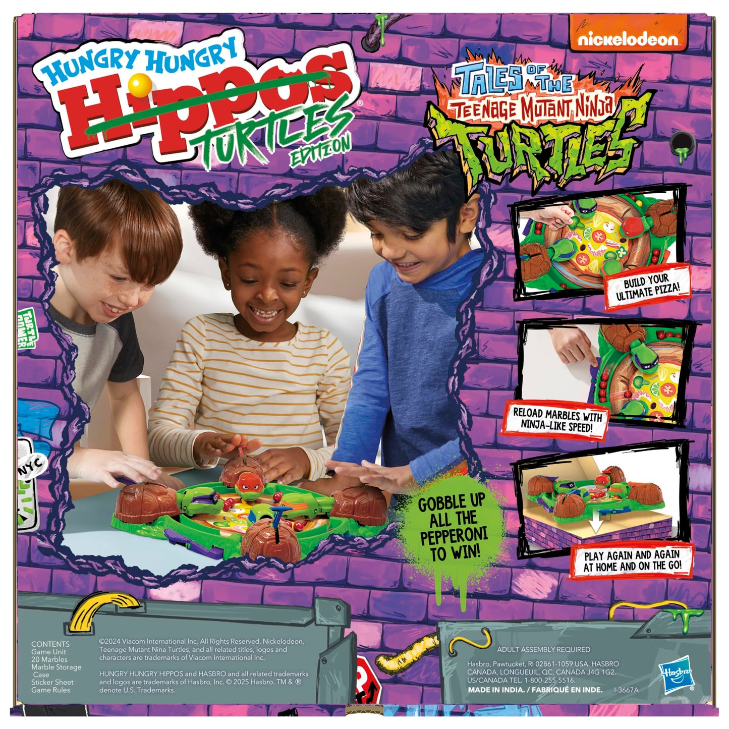 Hungry Hungry Hippos: Teenage Mutant Ninja Turtles Edition Game | Ages 4 and Up | 2 to 4 Players | Kids Board Games | Gifts for Preschoolers (Amazon Exclusive) Hasbro Gaming