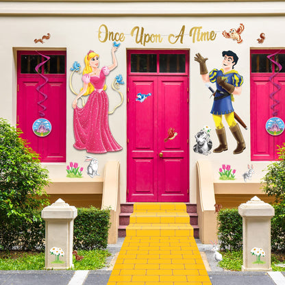 Chemin de sol décoratif en deux pièces briques jaunes Beistle pour thème princesse, décorations de fête de cosplay d'Halloween