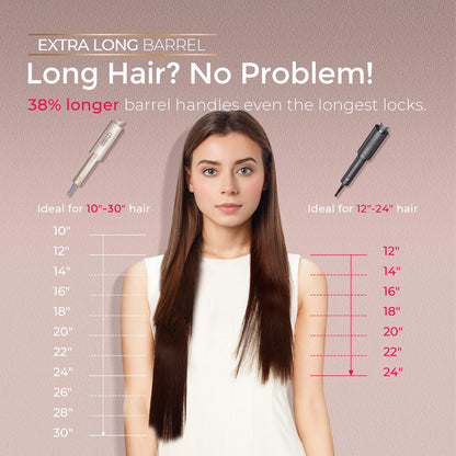 TYMO CurlPro Plus Automatic Curling Iron - Upgraded Rotating Barrel Curling Wand, Hair Curler Automatic for Women, Anti-Scald, Tangle-Free, 600M Ionic, Dual Voltage, Gold,1 inch - Available at All In One Marketplace Canada