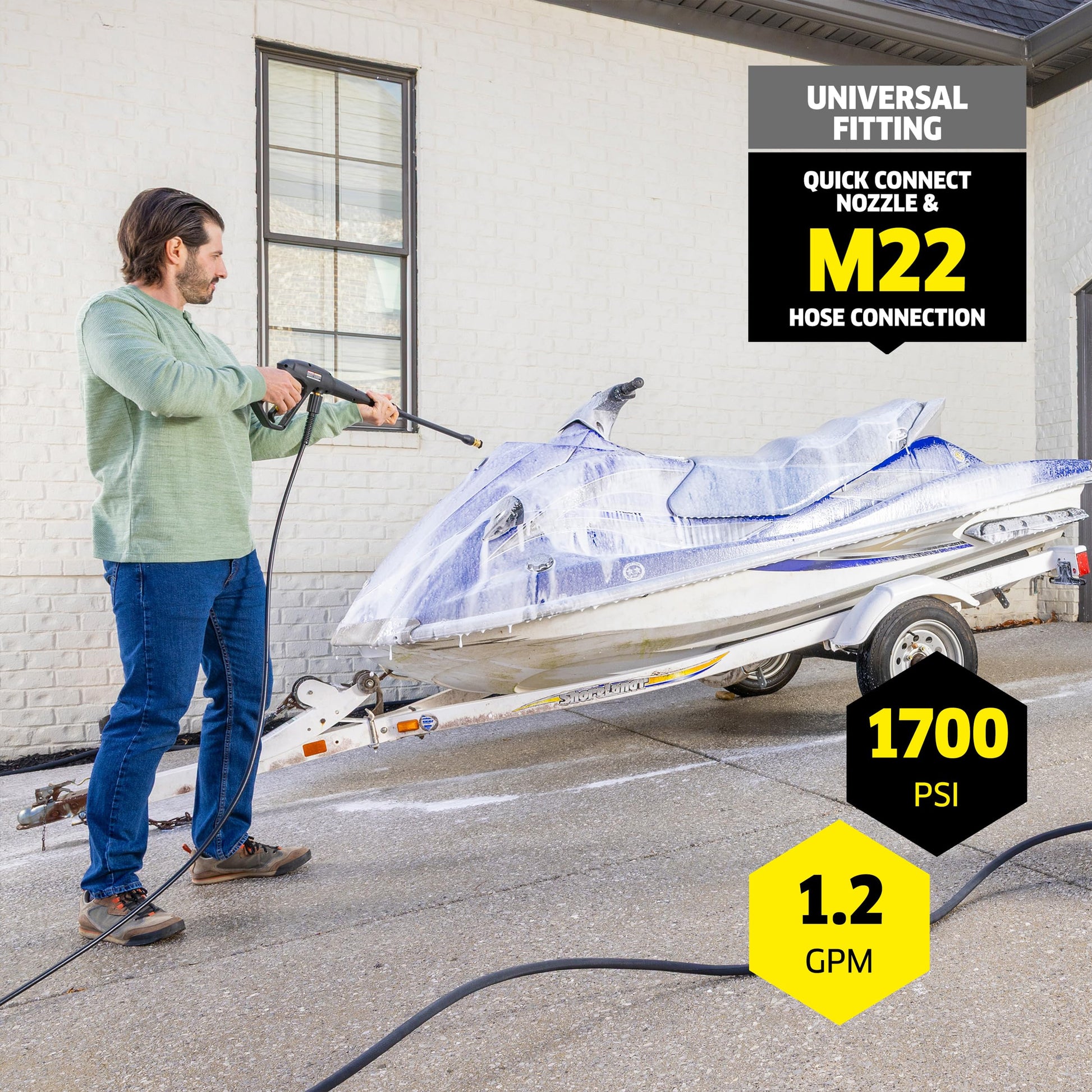 Kärcher K1700 Max 2125 PSI Electric Pressure Washer with 3 Spray Nozzles - Great for Cleaning Cars, Siding, Driveways, Fencing and More - 1.2 GPM KÄRCHER