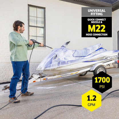 Kärcher K1700 Max 2125 PSI Electric Pressure Washer with 3 Spray Nozzles - Great for Cleaning Cars, Siding, Driveways, Fencing and More - 1.2 GPM KÄRCHER