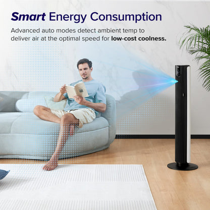 Levoit Smart 42 Inch Tower Fan for Bedroom, 26ft/s Standing Bladeless Fan, Quiet 25dB, 90° Oscillation, Brushless DC Motor, 12 Speeds, 4 Modes, 24H Timer with APP, Works with Alexa