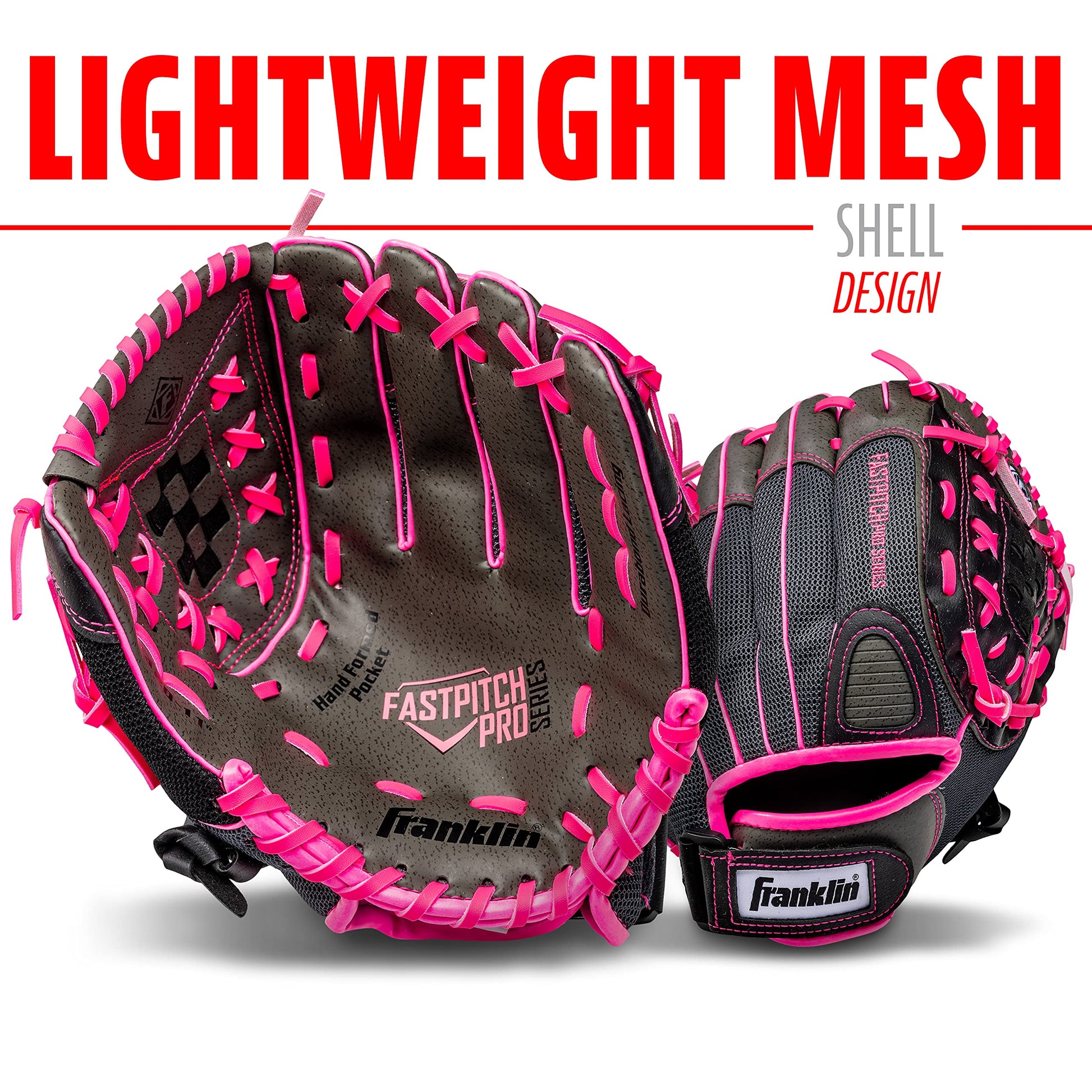 Franklin Sports Softball Glove - Left and Right Handed Softball Fielding Glove - Windmill Fastpitch Pro Series - Adult and Youth Fielding Glove - 12 Inch Right Hand Throw - Pink Franklin Sports
