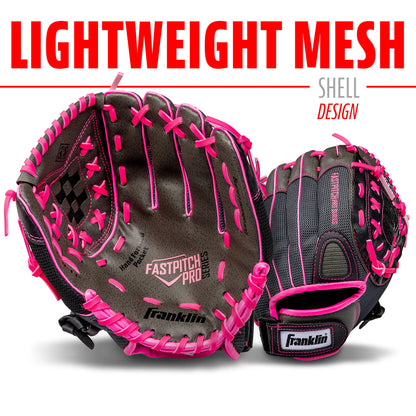 Franklin Sports Softball Glove - Left and Right Handed Softball Fielding Glove - Windmill Fastpitch Pro Series - Adult and Youth Fielding Glove - 12 Inch Right Hand Throw - Pink Franklin Sports