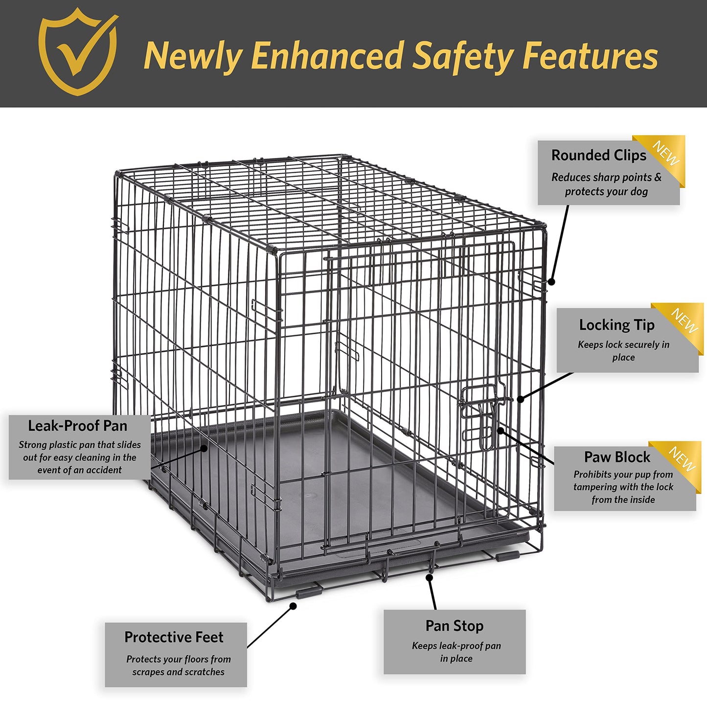 MidWest Homes for Pets 30-Inch New World Crate for Medium Breeds, 21-40 lbs, Single Door Folding Dog Crate, Leak-Proof Tray & Secure Latch, Portable, Durable & Easy to Assemble 🍁 All In One Marketplace Canada