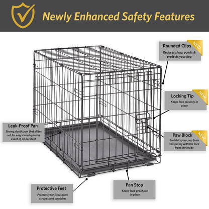 MidWest Homes for Pets 30-Inch New World Crate for Medium Breeds, 21-40 lbs, Single Door Folding Dog Crate, Leak-Proof Tray & Secure Latch, Portable, Durable & Easy to Assemble 🍁 All In One Marketplace Canada