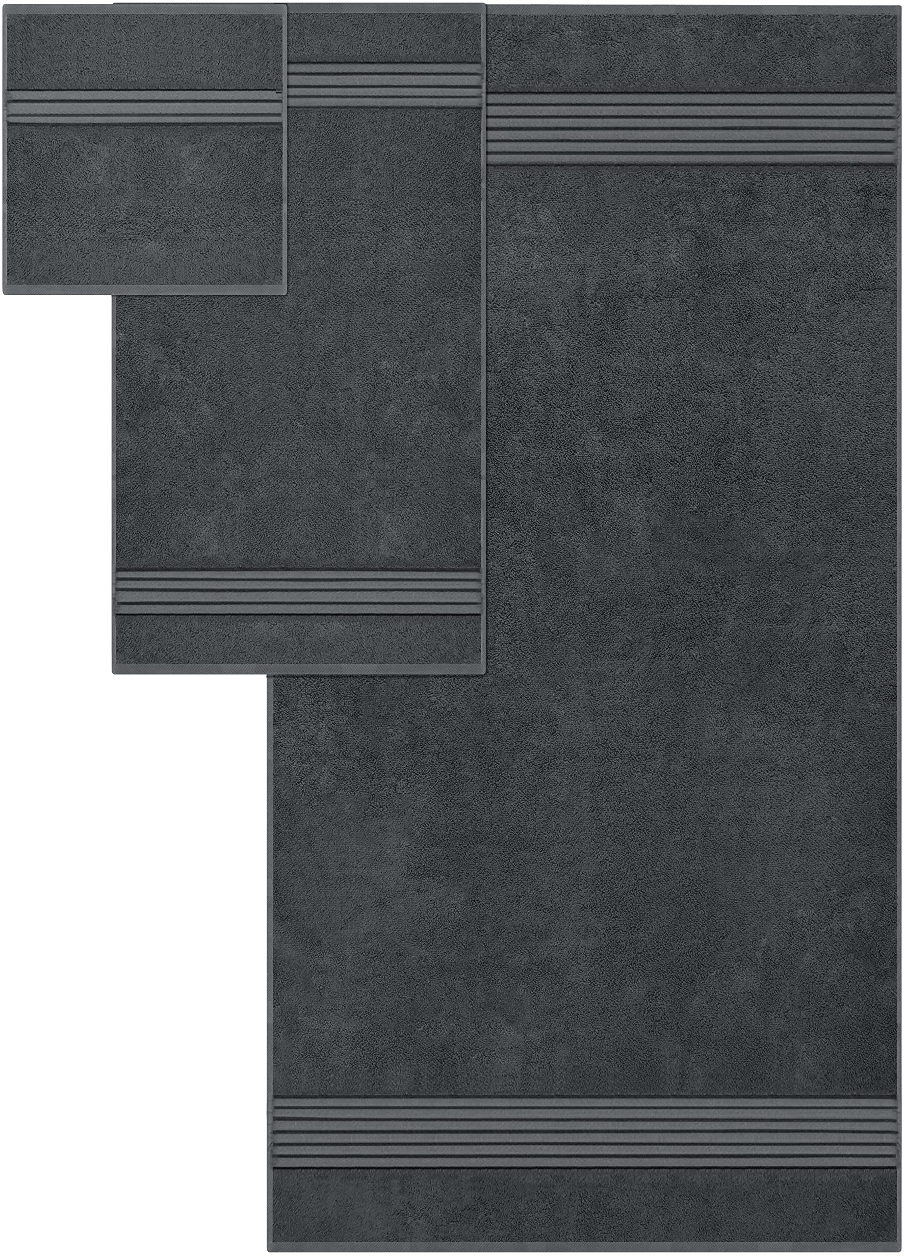 Utopia Towels 8 Piece Premium Towel Set, 2 Bath, 2 Hand, and 4 Washcloths,100% Ring Spun Cotton, Super Soft and Highly Absorbent, Grey