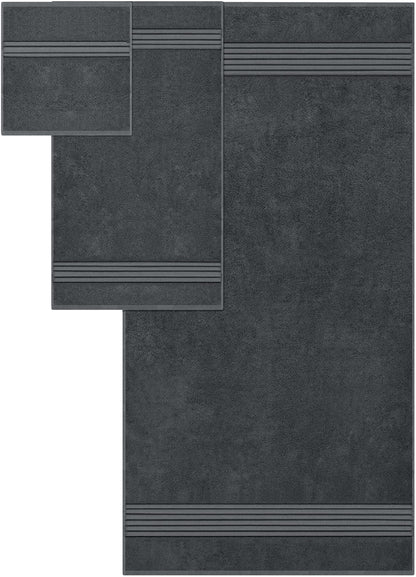 Utopia Towels 8 Piece Premium Towel Set, 2 Bath, 2 Hand, and 4 Washcloths,100% Ring Spun Cotton, Super Soft and Highly Absorbent, Grey
