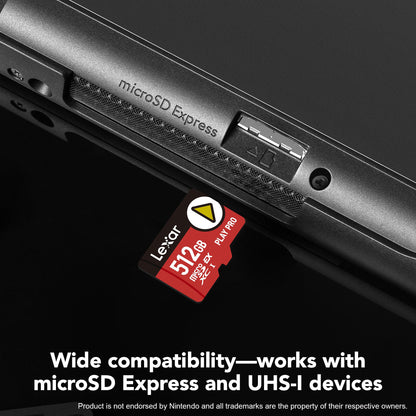 Lexar 512GB Play PRO Micro SD Express Card, 900MB/s Read, 4K, V30, UHS-I