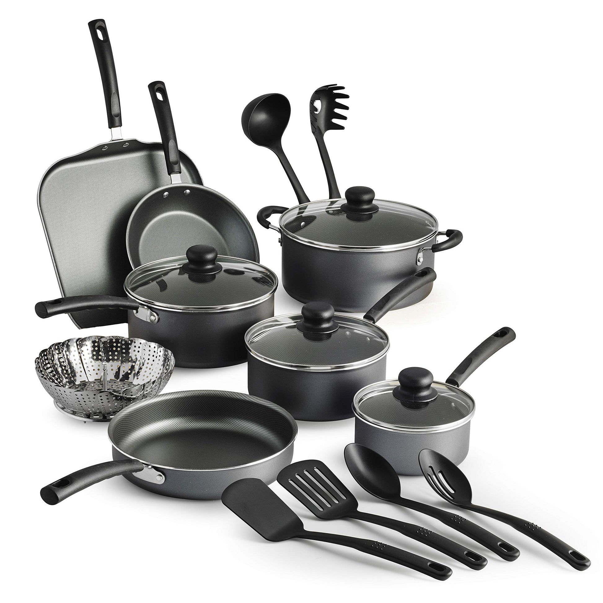 Tramontina PrimaWare 18-Piece Nonstick Cookware Set, Gray Tramontina