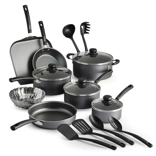 Tramontina PrimaWare 18-Piece Nonstick Cookware Set, Gray Tramontina