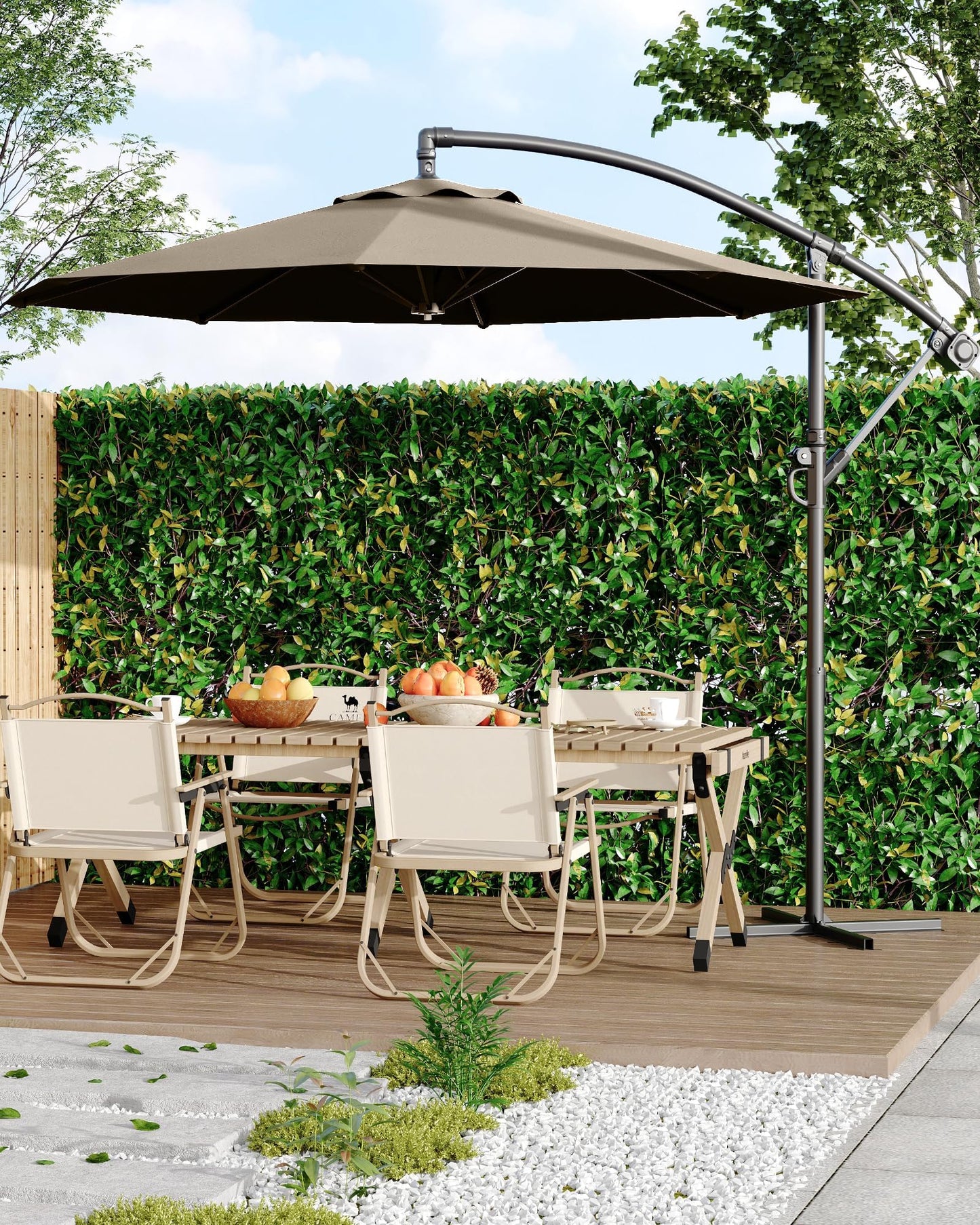 10FT Patio Umbrella,Waterproof 8-Rib Heavy-Duty Outdoor Umbrella, Brown 🍁 All In One Marketplace Canada
