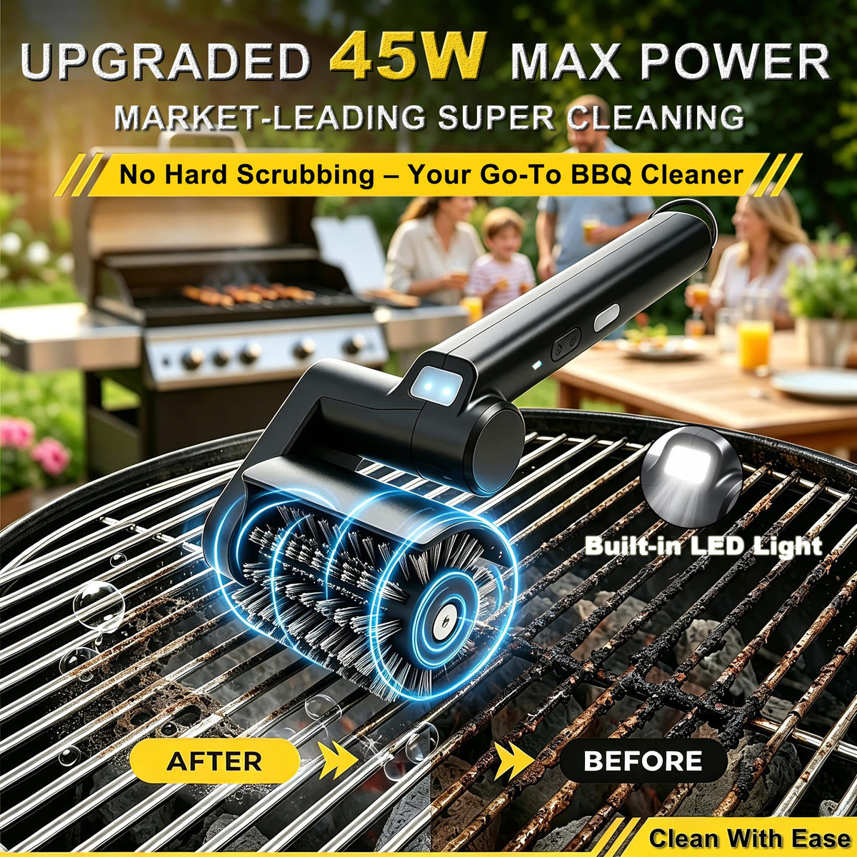 Gifts for Men Rechargeable Electric BBQ Brush Cordless Grill Cleaner with LED Light, Christmas Stocking Stuffers for Men Dad Husband Boyfriend, Ideal for Father’s Day Valentine's Day 🍁 All In One Marketplace Canada