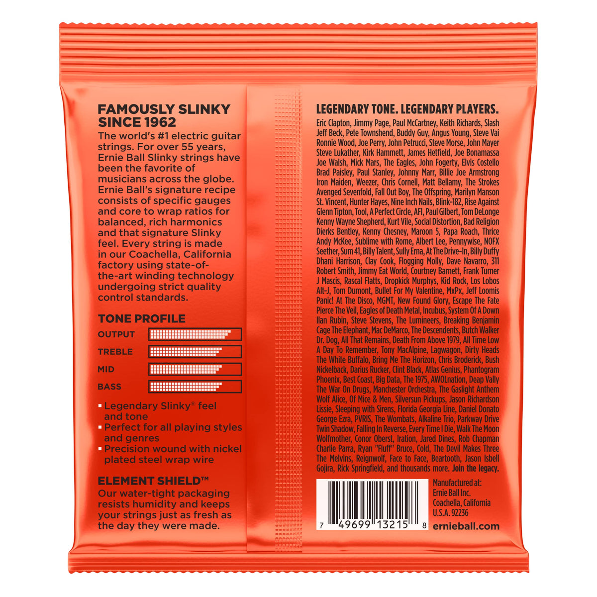 Ernie Ball Skinny Top Heavy Bottom Slinky Nickel Wound Electric Guitar Strings 10-52 - 3 Pack