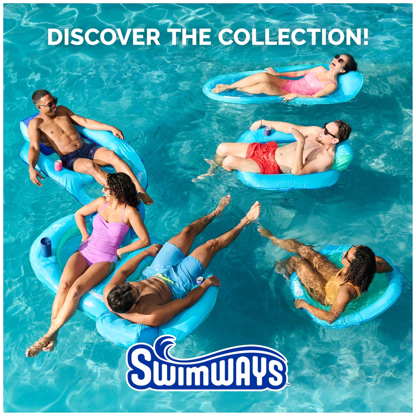 SwimWays Spring Float Premium Papasan Pool Lounger, Inflatable Pool Floats Adult with Fast Inflation for Ages 15 & Up, Sky Blue SwimWays