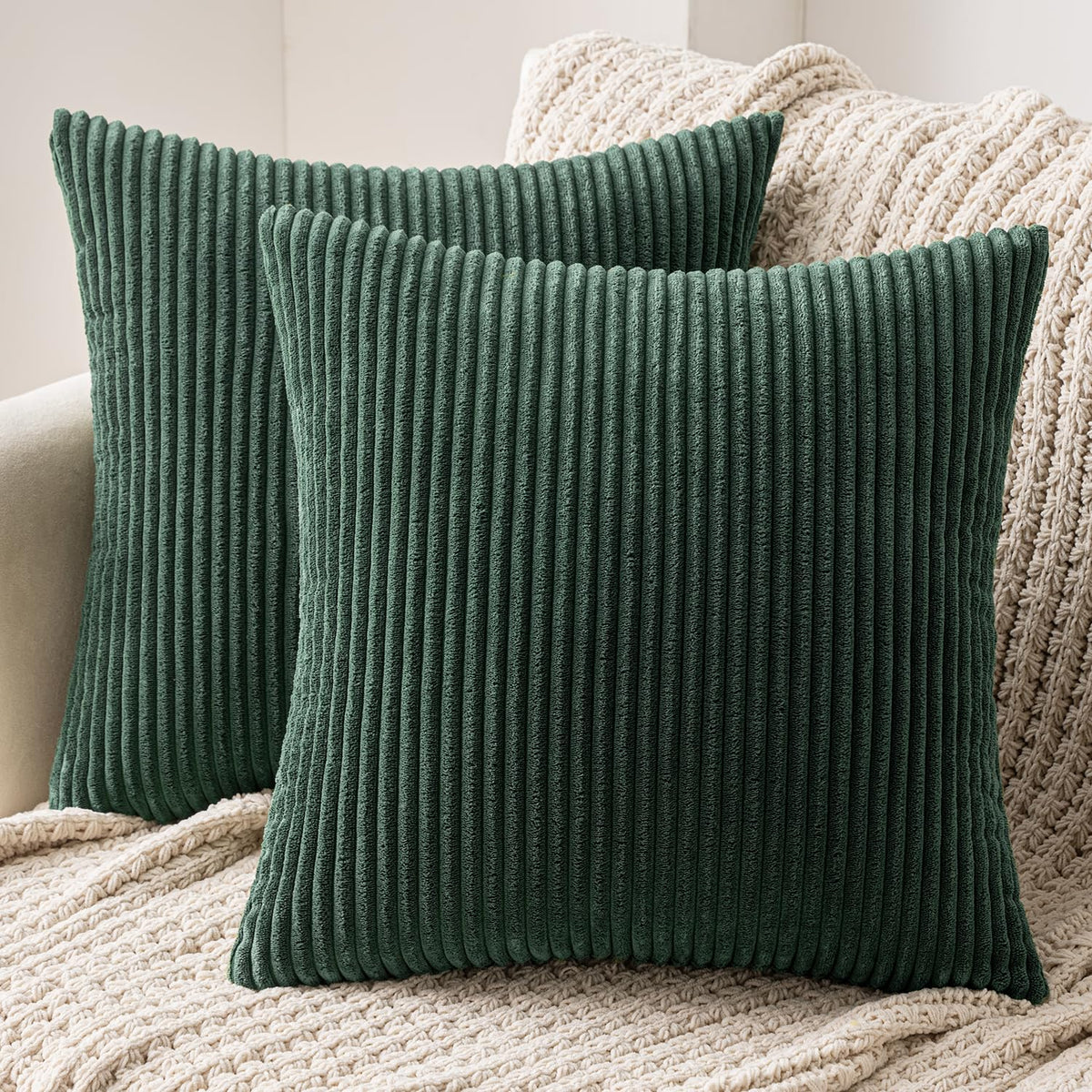 MIULEE Christmas Corduroy Throw Pillow Covers Set of 2 18x18 Army Green 🍁 All In One Marketplace Canada