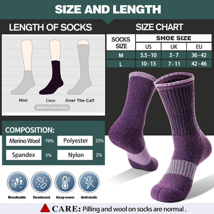 Anlisim Merino Wool Hiking Running Socks for Women, Boot Work Crew Socks 🍁 All In One Marketplace Canada