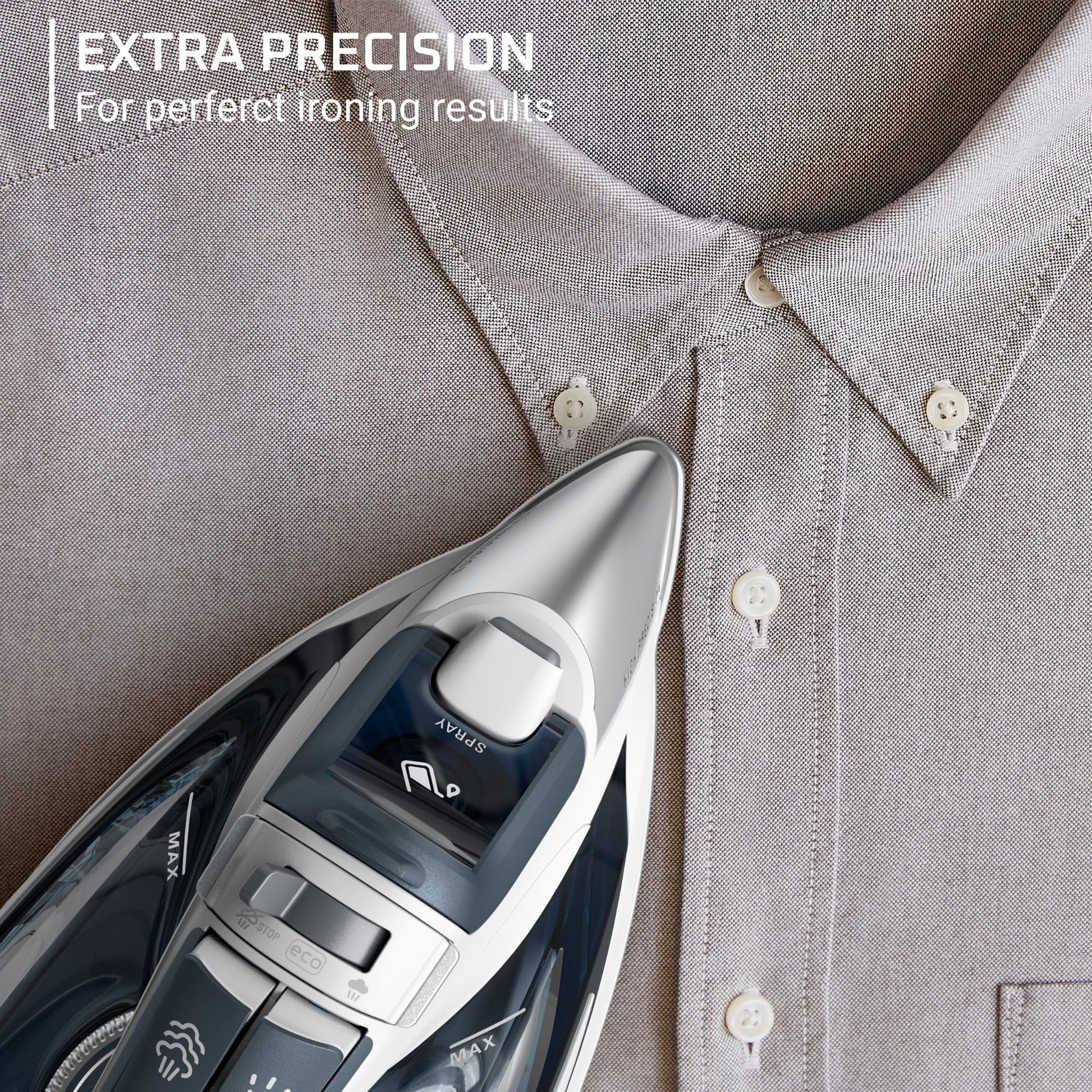 Rowenta Focus Excel Steam Iron for Clothes, Anti-Drip Protection, Iron Steamer for Clothes, 1725 Watts, DW5280, Grey Rowenta