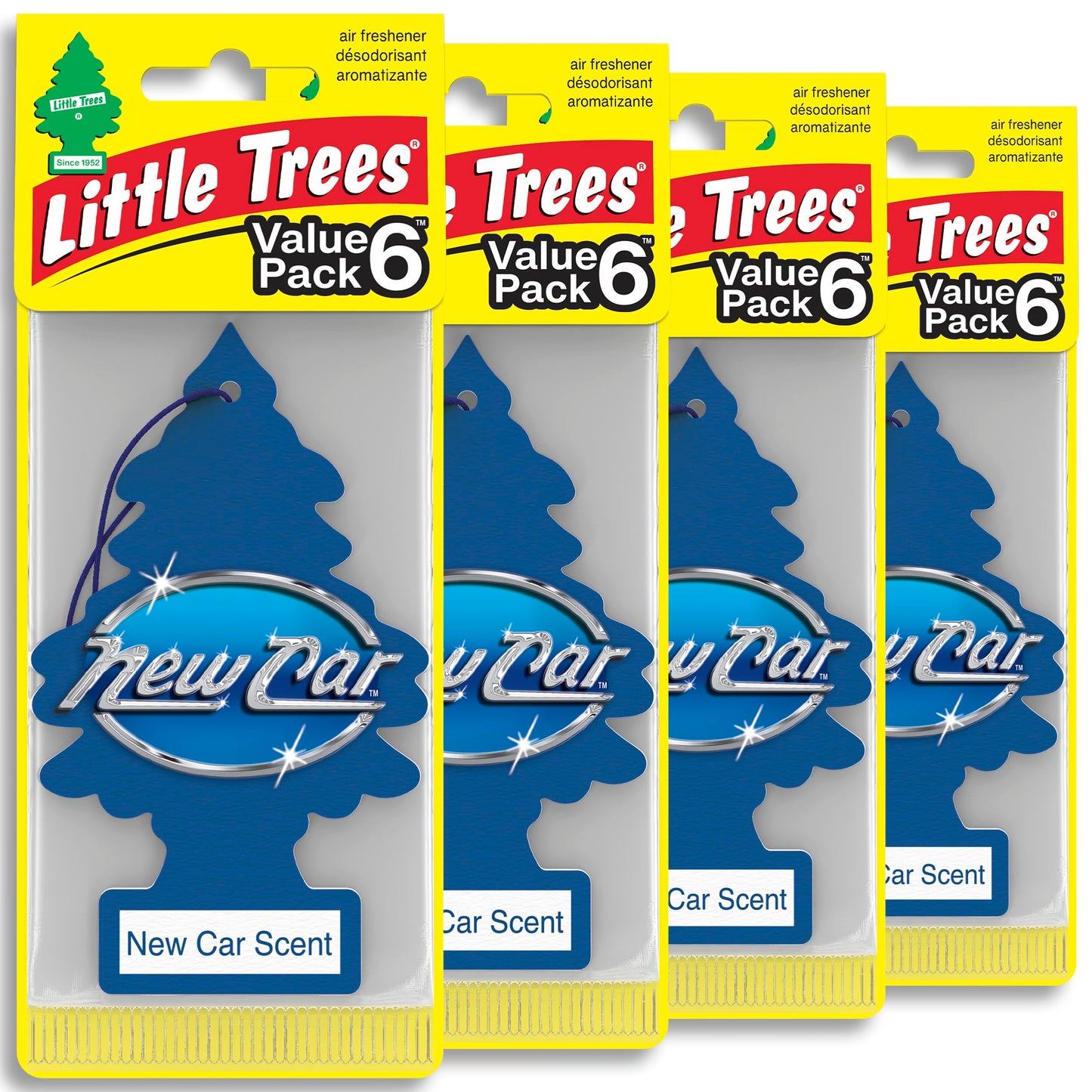 LITTLE Air Fresheners Car Air Freshener. Hanging Tree Provides Long Lasting Scent for Auto or Home. New Car Scent, 24 Air Fresheners