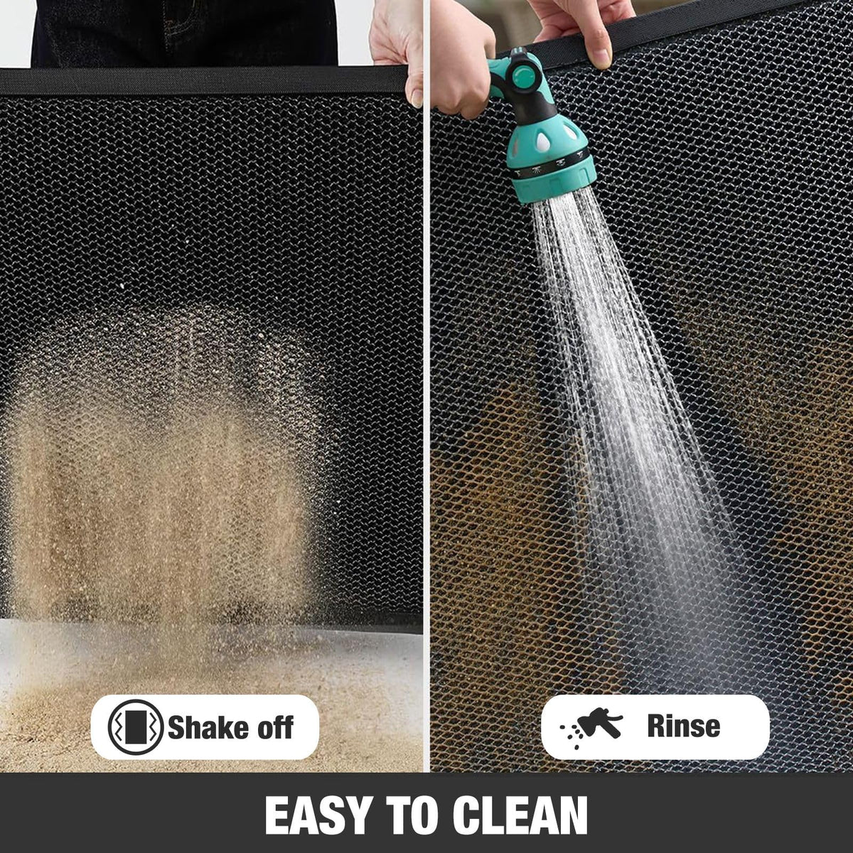 DREPKO Door Mat Waterproof Front Door Mat Outdoor, 2x3 Winter Outdoor Mat Heavy Duty Non Slip Rubber Mat, Low Profile Welcome Mat Entrance Rug for Indoor, Home, Entry and Patio, 24"x36" Black Grey 🍁 All In One Marketplace Canada