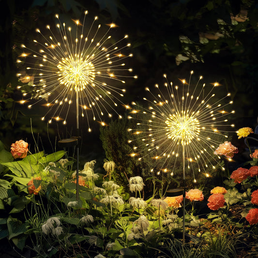 GIGALUMI Garden Outdoor Decor Lights 120LED 2Pack, Solar Garden Lights for Yard Outside Fairy Decorative,Solar Powered for Yard Pathway Flowerbed Planter Balcony Patio 4th of July Decor（Warm White） - Available at All In One Marketplace Canada