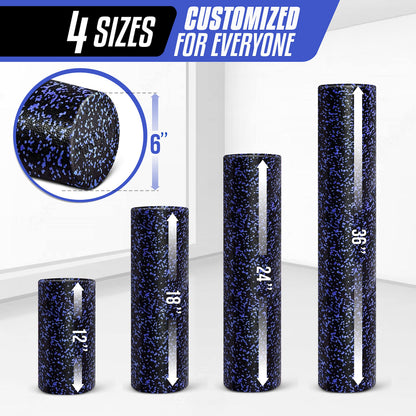 Yes4All High-Density EPP Round Back Roller Foam, Foam Roller for Yoga, Pilates & Stretching - 12, 18, 24, 36 inch