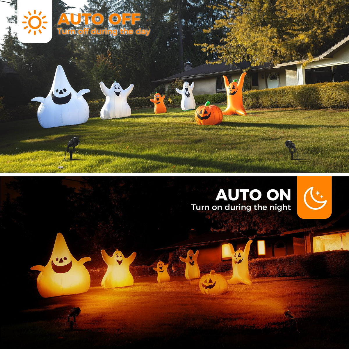L LOHAS LED Halloween Lights Outdoor, Orange and Purple Spotlight 5W 🍁 All In One Marketplace Canada