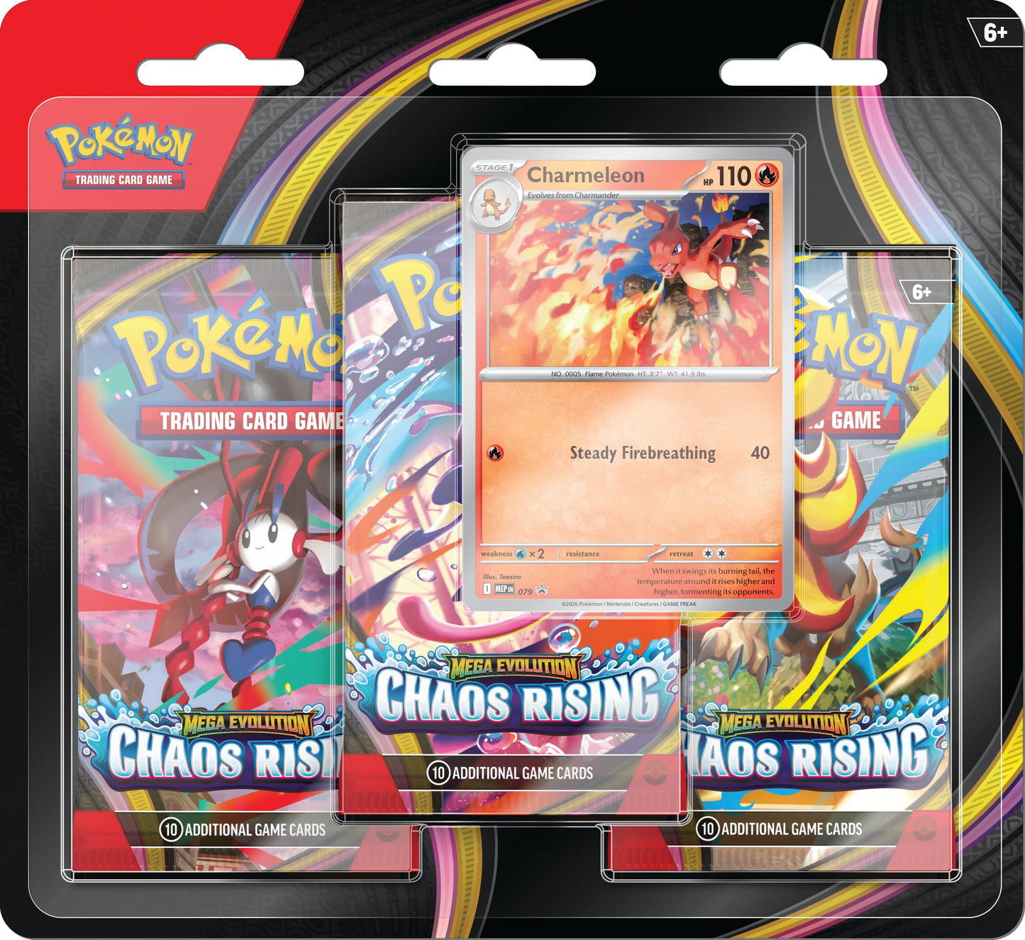Pokémon TCG: Mega Evolution—Chaos Rising Triple Pack (1 Foil Promo Card & 3 Booster Packs) 🍁 All In One Marketplace Canada