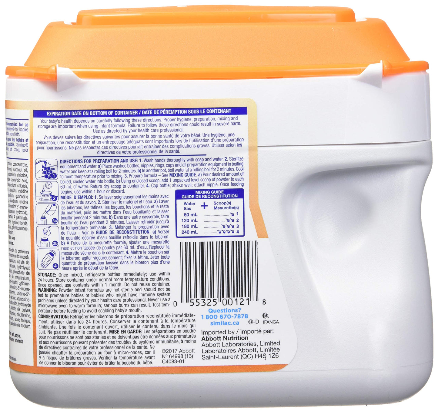Similac Sensitive Lactose Sensitivity Non-gmo Baby Formula Powder, 0+ Months, Orange, 638g Similac