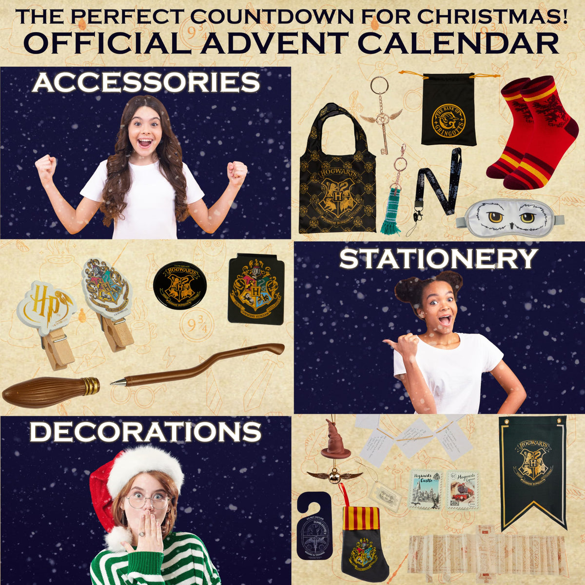 Harry Potter Advent Calendar 2025 Girls with Stationery Socks & Accessories 24 Days Magical Christmas Countdown Calendar Gifts for Kids Teens Women (Brown Case) 🍁 All In One Marketplace Canada