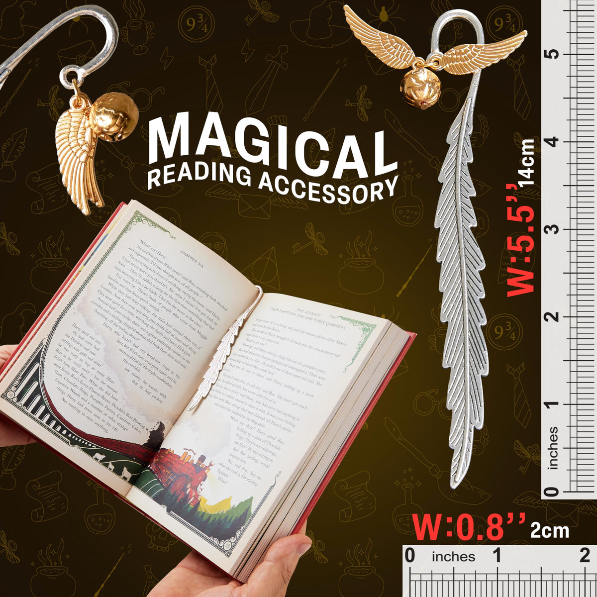 Harry Potter Metal Bookmark with Hanging Charm Golden Snitch Hogwarts Reading Gifts Christmas Stocking Stuffers Book Lovers Gift Box 🍁 All In One Marketplace Canada