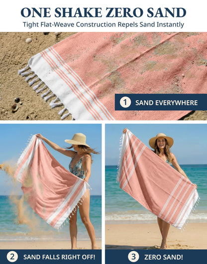 Lane Linen Beach Towels 6 Pack, Oversized Beach Towel, Pre-Washed Large Beach Towel, Stylish Pool Towels for Adults, Quick Dry Beach Towel, Lightweight Travel Towel, 39"x71" - Multi Colors