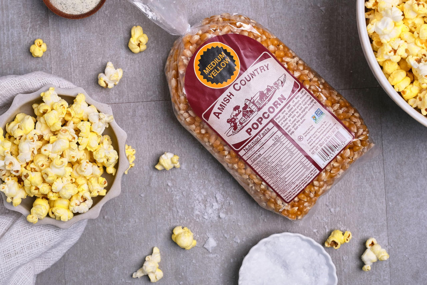 Amish Country Popcorn Medium Yellow Kernels | 6 lb Bag | Non-GMO, Gluten-Free & Nut-Free