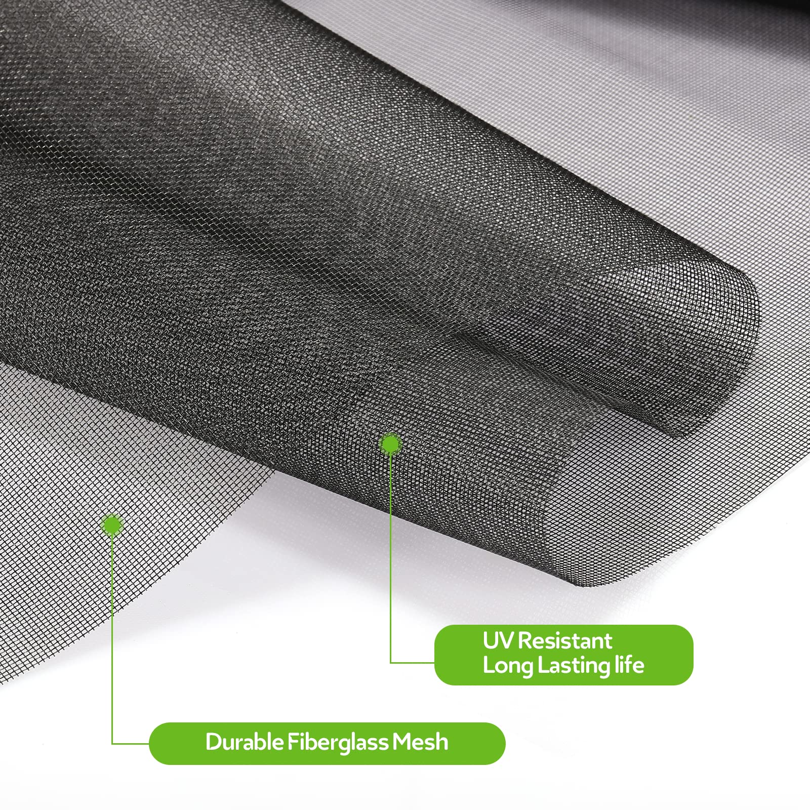 Window Screens Replacement Repair Kit, 39" x 78" Screen Door Mesh Replacement Kit, Durable Fiberglass Mesh Screen with Tools for Windows Doors Patio and Porch Screens, Black - Available at All In One Marketplace Canada