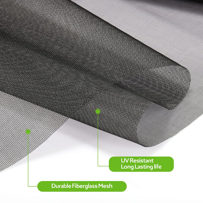 Window Screens Replacement Repair Kit, 39" x 78" Screen Door Mesh Replacement Kit, Durable Fiberglass Mesh Screen with Tools for Windows Doors Patio and Porch Screens, Black - Available at All In One Marketplace Canada