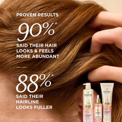 Pantene Abundant & Strong 3-Step System, Shampoo (400 ml), Conditioner (236 ml), Serum (60 ml), Strengthens at the Root, 3 Count - Available at All In One Marketplace Canada