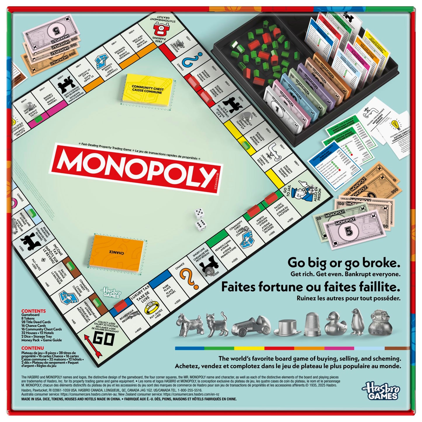 Monopoly Board Game | Classic Game with Storage Tray and Larger Tokens | Ages 8+ | 2 to 6 Players | Family Games for Kids and Adults | Kids Gifts (English & French) 🍁 All In One Marketplace Canada