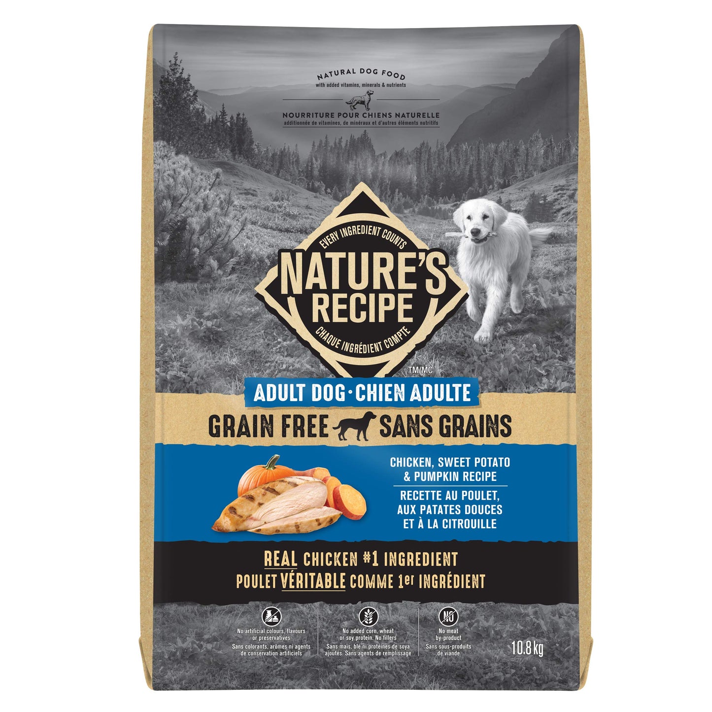 Nature's Recipe Grain Free Natural Dry Dog Food Chicken, Sweet Potato & Pumpkin Recipe 10.8 kg (Pack of 1) Nature's Recipe