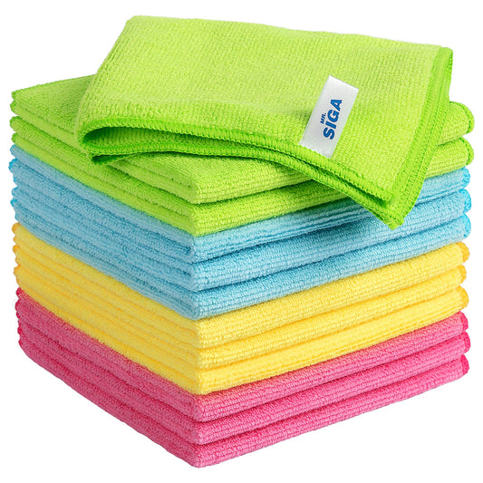 MR.SIGA Microfiber Cleaning Cloth,Pack of 12,Size:12.6" x 12.6" - Available at All In One Marketplace Canada