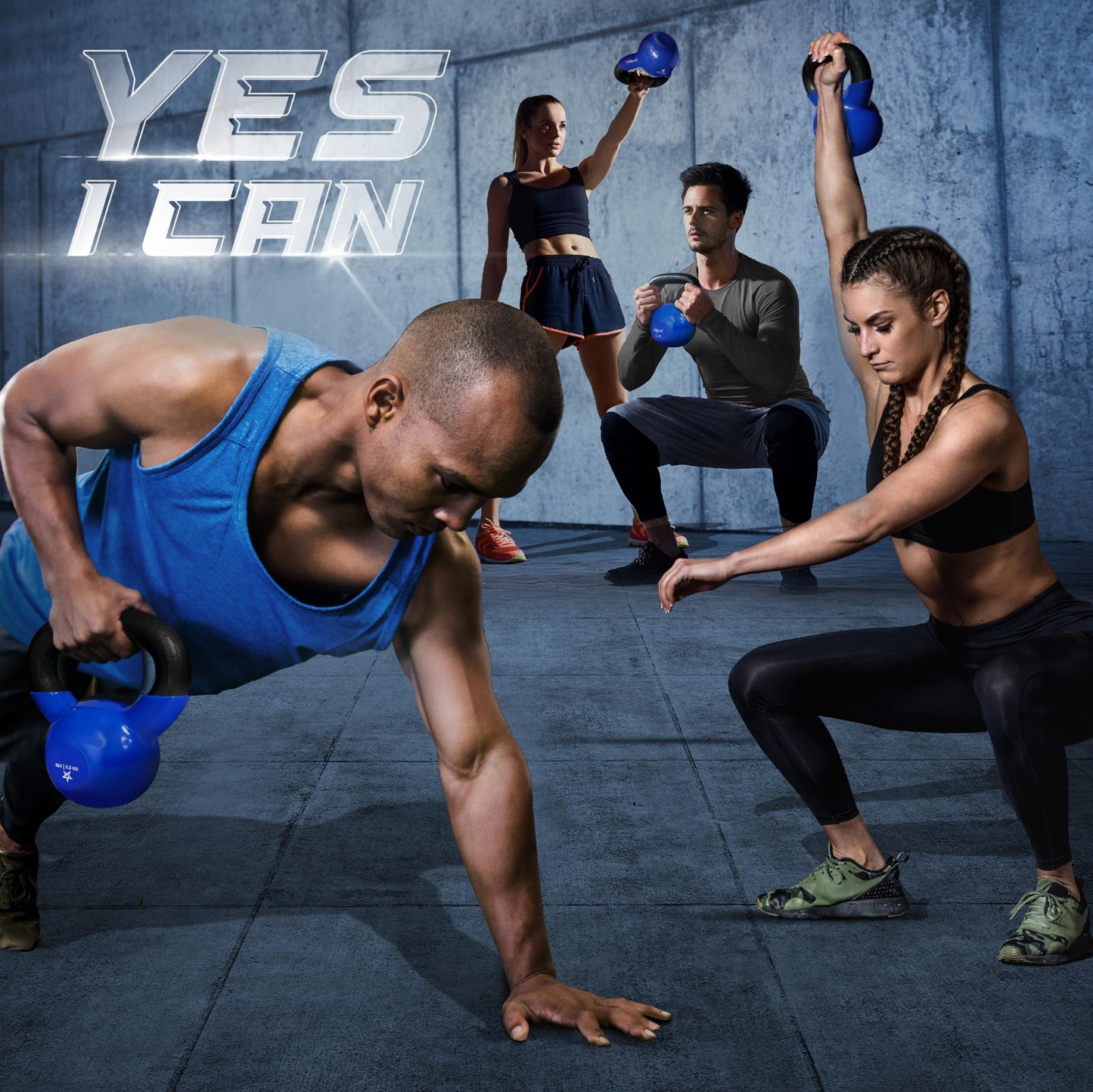 Yes4All Vinyl Coated Kettlebell Weights – Great for Full Body Workout and Strength Training – Vinyl Kettlebell 20 lbs