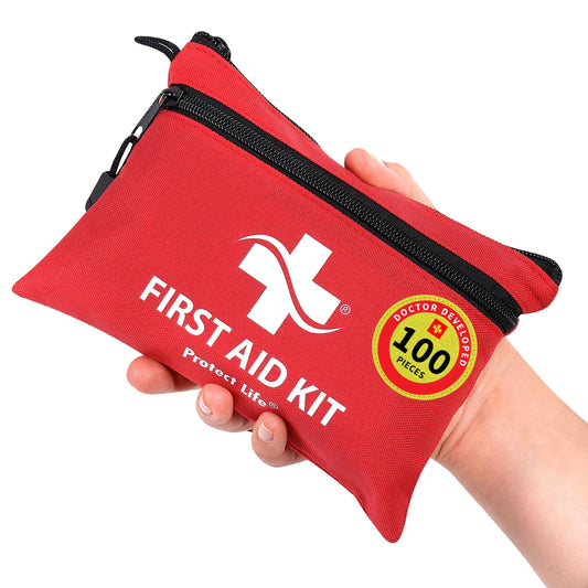 Protect Life 100-Piece First Aid Kit for Home, Business, Car, Camping & Hiking | HSA/FSA Eligible Emergency Survival Medical Kit - Available at All In One Marketplace Canada