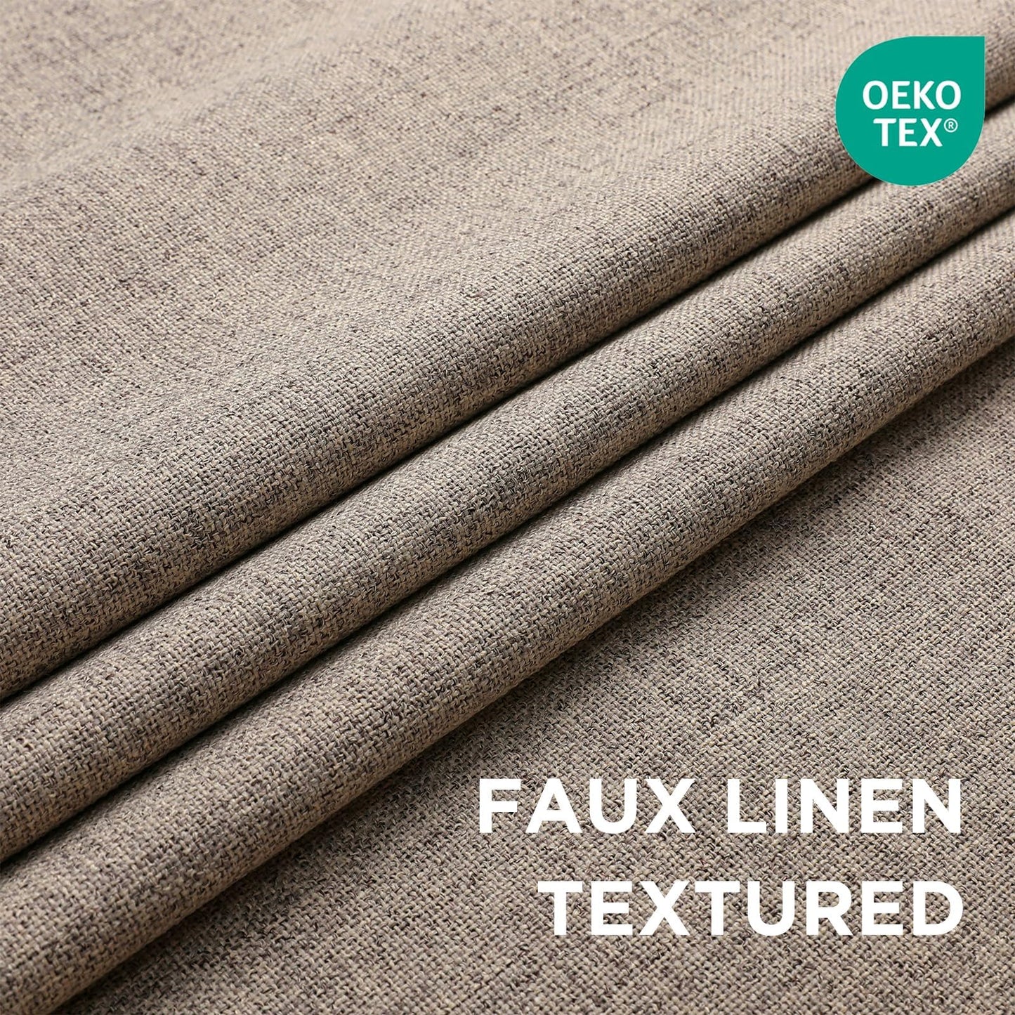 CUCRAF 100% Blackout Window Curtains 84 inches Long 2 Panels Set, Faux Linen Look Thermal Insulated Grommet Drapes, Room Darkening Curtain for Bedroom Living Room(W52 x L84 Inch, Light Khaki) 🍁 All In One Marketplace Canada