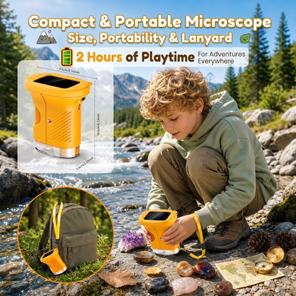 OAEBLLE Kids Microscope, 1000X 4K Digital Microscope with 2.4″ IPS Screen & 8 LED, USB Rechargeable, STEM Science Learning Kit Toys, Great Gift for Boys and Girls Aged 4-12