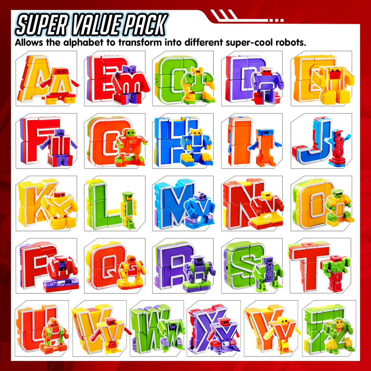 Alphabet Robots Toys for Kids, ABC Learning Toys, Alphabots, Letters, Toddlers Education Toy, Carnival Prizes, Christmas Toys, Treasure Box and Prize for Classroom 🍁 All In One Marketplace Canada