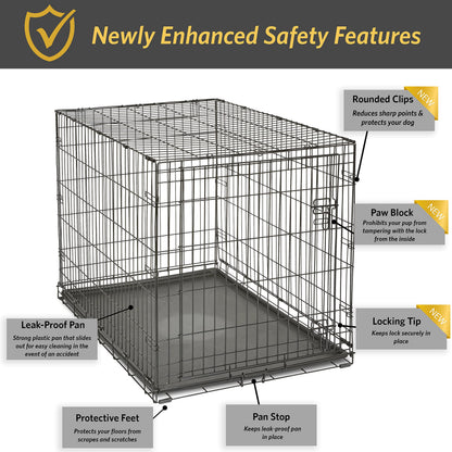 MidWest Homes for Pets 42-Inch New World Crate for Large Breeds, 71-90 lbs, Single Door Folding Dog Crate, Leak-Proof Tray & Secure Latch, Portable, Durable & Easy to Assemble 🍁 All In One Marketplace Canada