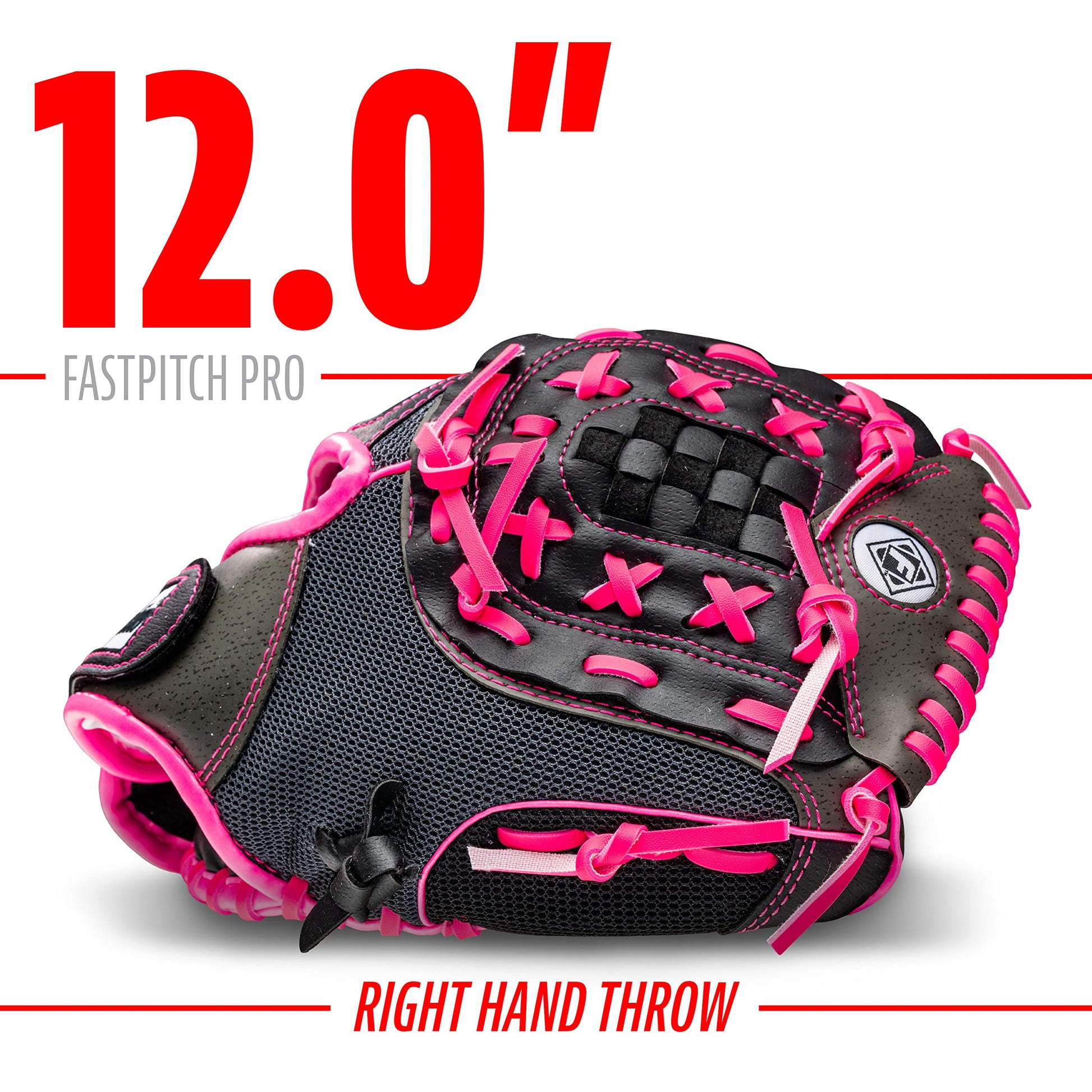 Franklin Sports Softball Glove - Left and Right Handed Softball Fielding Glove - Windmill Fastpitch Pro Series - Adult and Youth Fielding Glove - 12 Inch Right Hand Throw - Pink Franklin Sports