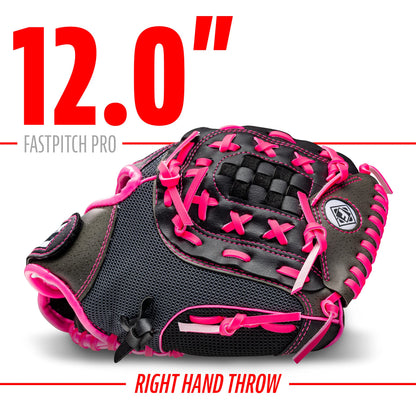 Franklin Sports Softball Glove - Left and Right Handed Softball Fielding Glove - Windmill Fastpitch Pro Series - Adult and Youth Fielding Glove - 12 Inch Right Hand Throw - Pink Franklin Sports